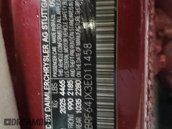 2003 Mercedes-Benz C 320 with VIN WDBRF64JX3E011458, listed as a Copart auction lot 45239835 with 203,013 mi miles and Salvage title. Bid and sale history available at DreamBid. Image 13.