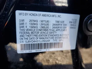 2020 Acura MDX с VIN 5J8YD4H37LL050248, выставлен на аукционе Copart как лот 45210785 с пробегом 57 671 миль миль и Списание • Salvage title. История ставок и продаж доступна на DreamBid. Изображение 13.