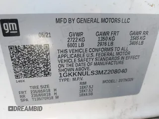 2021 GMC Acadia SLT z VIN 1GKKNULS3MZ208040, wystawiony jako IAAI lot #41729377 z przebiegiem 66 092 mil mil oraz . Historia ofert i sprzedaży dostępna na DreamBid. Obrazek 9.