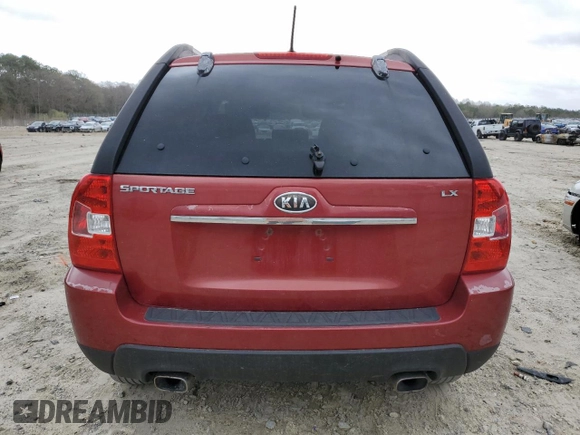 2009 Kia Sportage LX with VIN KNDJF724297627699, listed as a Copart auction lot 51596175 with 190,926 mi miles and Salvage Title. Bid and sale history available at carsss.com. Image 6.
