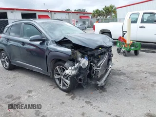 2020 Hyundai Kona Ultimate with VIN KM8K53A55LU549563, listed as a IAAI auction lot 41714066 with 101,444 mi miles. Bid and sale history available at carsss.com. Image 1.