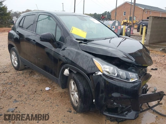 2020 Chevrolet Trax LS with VIN KL7CJKSB5LB321008, listed as a IAAI auction lot 41855276 with 77,473 mi miles. Bid and sale history available at carsss.com. Image 1.