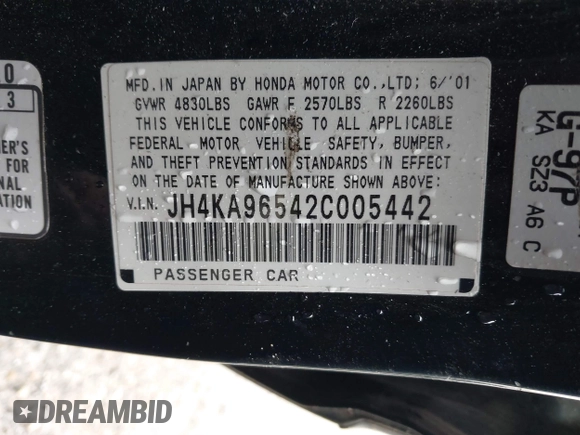 2002 Acura RL with VIN JH4KA96542C005442, listed as a IAAI auction lot 41951402 with 211,734 mi miles. Bid and sale history available at carsss.com. Image 9.