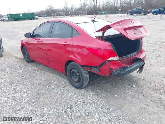 2015 Hyundai Accent GLS with VIN KMHCT4AE6FU851075, listed as a IAAI auction lot 41868391 with 90,523 mi miles. Bid and sale history available at carsss.com. Image 3.