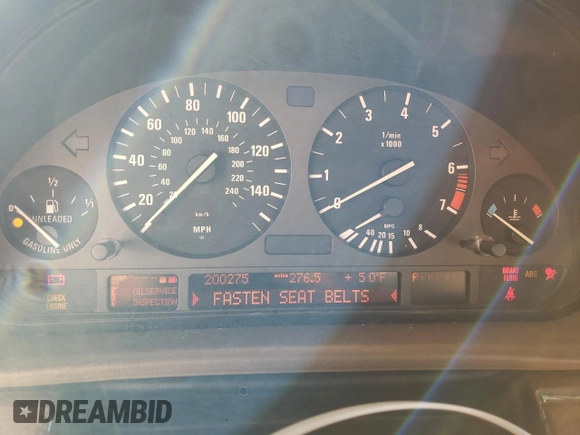 1995 BMW 7 Series 740i with VIN WBAGF6320SDH05311, listed as a Copart auction lot 86376034 with 200,275 mi miles and Salvage Title. Bid and sale history available at carsss.com. Image 9.