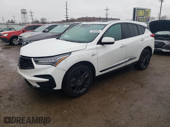 2021 Acura RDX w/A-Spec Package with VIN 5J8TC2H61ML011653, listed as a Copart auction lot 39255694 with 60,403 mi miles. Bid and sale history available at carsss.com. Image 1.