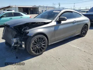 2018 Mercedes-Benz C 43 AMG with VIN WDDWJ6EB0JF656725, listed as a Copart auction lot 46091835 with 84,079 mi miles and Salvage Title. Bid and sale history available at carsss.com. Image 1.