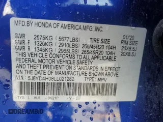 2020 Acura MDX Technology with VIN 5J8YD4H08LL021282, listed as a Copart auction lot 49643005 with 114,218 mi miles and Salvage title. Bid and sale history available at DreamBid. Image 14.