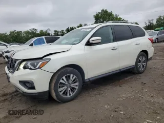 2018 Nissan Pathfinder SV with VIN 5N1DR2MM9JC606201, listed as a Copart auction lot 57344915 with 112,299 mi miles and Salvage title. Bid and sale history available at DreamBid. Image 1.