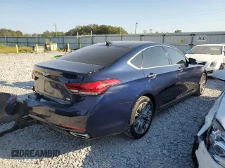 2019 Genesis G80 3.8L with VIN KMTFN4JE1KU328151, listed as a Copart auction lot 76100034 with 52,260 mi miles and Salvage Title. Bid and sale history available at DreamBid. Image 3.