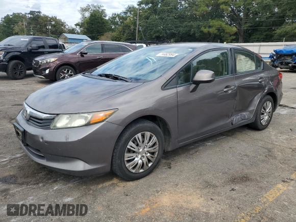 2012 Honda Civic LX z VIN 19XFB2F55CE109410, wystawiony jako Copart lot #74462994 z przebiegiem Nie podano mil oraz Szkoda całkowita • Salvage title. Historia ofert i sprzedaży dostępna na DreamBid. Obrazek 1.