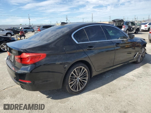 2019 BMW 5 Series 530i with VIN WBAJA5C50KWW30068, listed as a Copart auction lot 46162525 with Not Provided miles and Salvage Title. Bid and sale history available at DreamBid. Image 3.