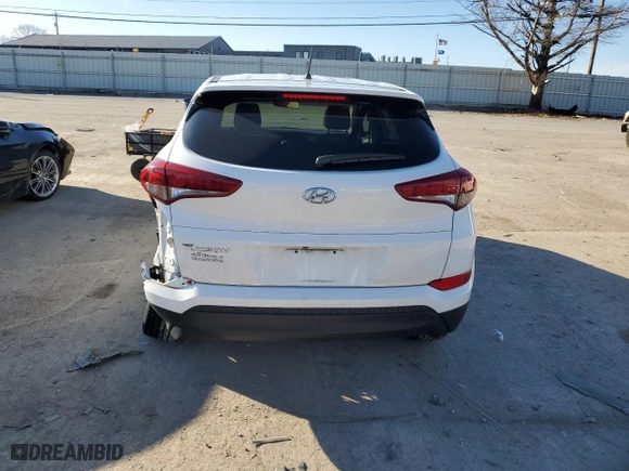 2018 Hyundai Tucson SE with VIN KM8J23A40JU808341, listed as a Copart auction lot 42802795 with 46,639 mi miles and Salvage Title. Bid and sale history available at carsss.com. Image 6.