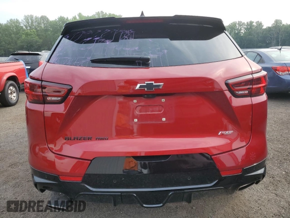 2024 Chevrolet Blazer RS with VIN 3GNKBKRS7RS121821, listed as a Copart auction lot 60870335 with 12,155 mi miles and Salvage title. Bid and sale history available at DreamBid. Image 6.