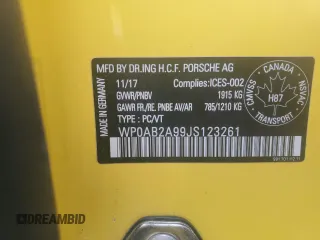 2018 Porsche 911 Carrera S with VIN WP0AB2A99JS123261, listed as a Copart auction lot 51042945 with 19,741 mi miles and Salvage Title. Bid and sale history available at carsss.com. Image 13.