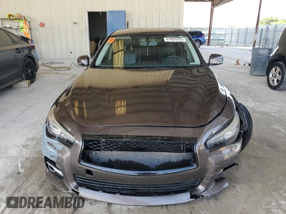 2015 Infiniti Q50 with VIN JN1BV7AP4FM335961, listed as a Copart auction lot 61829295 with 130,327 mi miles and Salvage title. Bid and sale history available at DreamBid. Image 5.