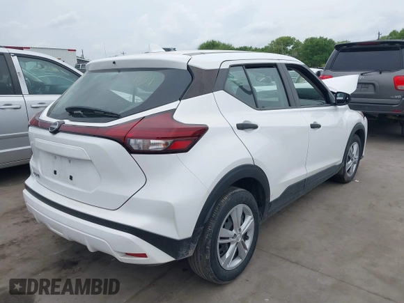 2022 Nissan Kicks S with VIN 3N1CP5BV7NL524872, listed as a IAAI auction lot 41886300 with 24,111 mi miles. Bid and sale history available at carsss.com. Image 4.