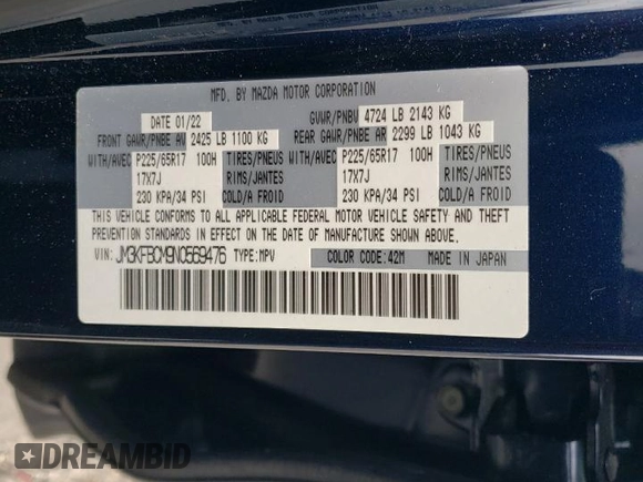 2022 Mazda CX-5 2.5 S Preferred Package with VIN JM3KFBCM9N0569476, listed as a Copart auction lot 68664324 with 26,684 mi miles and Salvage Title. Bid and sale history available at carsss.com. Image 15.