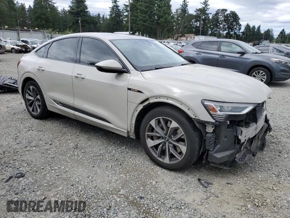 2021 Audi e-tron Sportback Premium Plus with VIN WA12AAGE3MB000740, listed as a Copart auction lot 61276315 with 51,527 mi miles and Salvage title. Bid and sale history available at DreamBid. Image 4.