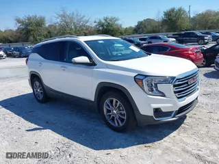 2023 GMC Terrain SLT with VIN 3GKALPEG9PL142990, listed as a IAAI auction lot 41673721 with 56,551 mi miles. Bid and sale history available at carsss.com. Image 1.