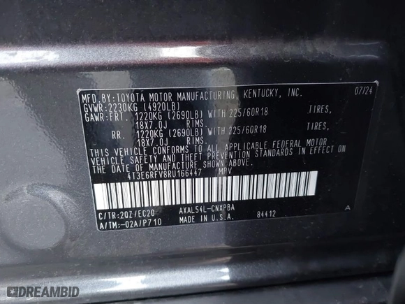2024 Toyota RAV4 Hybrid XSE with VIN 4T3E6RFV8RU166447, listed as a IAAI auction lot 41772469 with 17,015 mi miles. Bid and sale history available at carsss.com. Image 9.