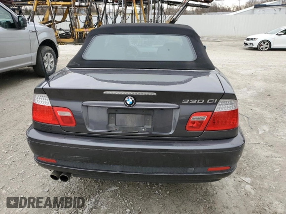 2006 BMW 3 Series 330Ci with VIN WBABW534X6PZ40256, listed as a Copart auction lot 47772435 with 122,180 mi miles and Salvage Title. Bid and sale history available at carsss.com. Image 6.
