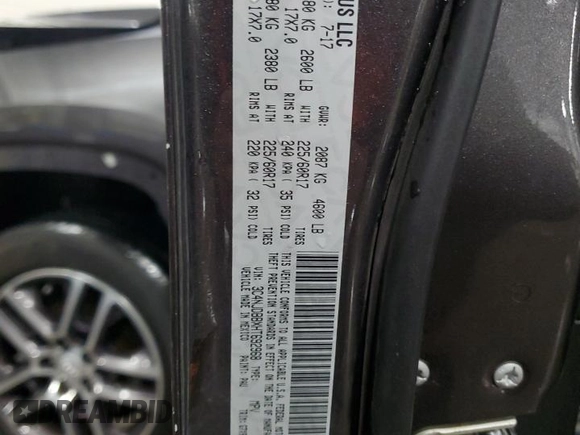 2017 Jeep Compass Latitude with VIN 3C4NJDBBXHT692968, listed as a Copart auction lot 57858445 with 145,838 mi miles and Salvage title. Bid and sale history available at DreamBid. Image 14.