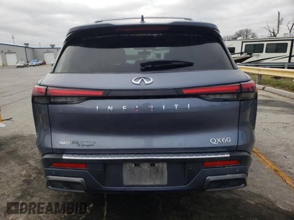 2023 Infiniti QX60 SENSORY with VIN 5N1DL1GS8PC354696, listed as a Copart auction lot 84423854 with 26,042 mi miles and Salvage Title. Bid and sale history available at carsss.com. Image 6.