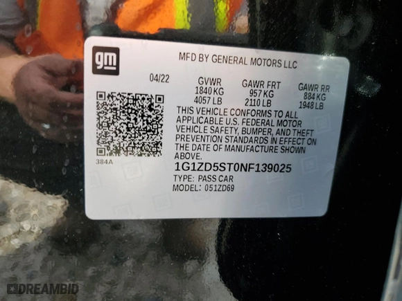 2022 Chevrolet Malibu LT with VIN 1G1ZD5ST0NF139025, listed as a Copart auction lot 85228524 with 78,966 mi miles and Salvage Title. Bid and sale history available at carsss.com. Image 13.