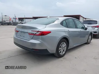 2025 Toyota Camry LE with VIN 4T1DAACK5SU000942, listed as a IAAI auction lot 42144009 with 23,505 mi miles and . Bid and sale history available at DreamBid. Image 4.
