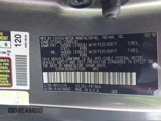 2016 Toyota Sienna XLE with VIN 5TDYK3DC8GS721290, listed as a IAAI auction lot 42127035 with 142,150 mi miles and . Bid and sale history available at DreamBid. Image 9.