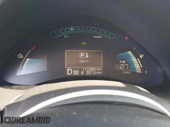 2015 Nissan LEAF SL z VIN 1N4AZ0CP8FC325849, wystawiony jako Copart lot #59223605 z przebiegiem 112 280 mil mil oraz Szkoda całkowita • Salvage title. Historia ofert i sprzedaży dostępna na DreamBid. Obrazek 9.