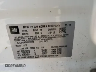 2021 Chevrolet Trax LT z VIN KL7CJPSM5MB372394, wystawiony jako Copart lot #51828485 z przebiegiem 64 557 mil mil oraz Szkoda całkowita • Salvage title. Historia ofert i sprzedaży dostępna na DreamBid. Obrazek 13.