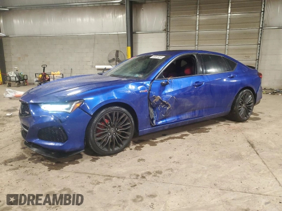 2021 Acura TLX Type S with VIN 19UUB7F0XMA000990, listed as a Copart auction lot 86567024 with 23,901 mi miles and Salvage Title. Bid and sale history available at carsss.com. Image 1.