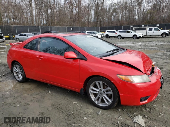 2008 Honda Civic Cpe Si with VIN 2HGFG21548H701614, listed as a Copart auction lot 48289425 with 276,285 mi miles and Salvage Title. Bid and sale history available at carsss.com. Image 4.