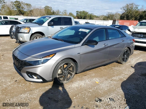 2023 Hyundai Elantra N Line with VIN KMHLR4AF9PU475304, listed as a Copart auction lot 88322265 with 51,784 mi miles and Salvage Title. Bid and sale history available at carsss.com. Image 1.