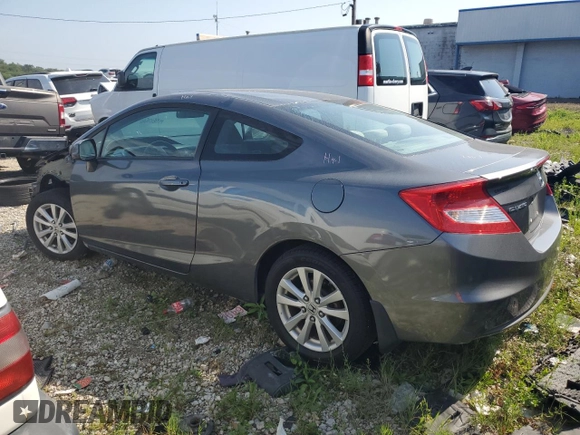 2012 Honda Civic Cpe EX with VIN 2HGFG3B87CH506632, listed as a Copart auction lot 66806854 with 108,463 mi miles and Salvage Title. Bid and sale history available at carsss.com. Image 2.