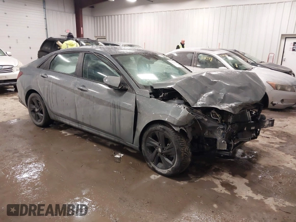 2021 Hyundai Elantra SEL with VIN KMHLS4AG1MU104484, listed as a IAAI auction lot 41350845 with 33,459 mi miles. Bid and sale history available at carsss.com. Image 1.