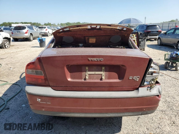 2000 Volvo S80 with VIN YV1TS90D8Y1146368, listed as a Copart auction lot 52715725 with 0 mi miles and Salvage Title. Bid and sale history available at carsss.com. Image 6.