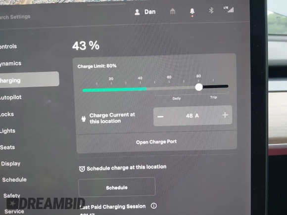 2019 Tesla Model 3 Long Range with VIN 5YJ3E1EB6KF413320, listed as a IAAI auction lot 41760428 with 90,441 mi miles and . Bid and sale history available at DreamBid. Image 16.