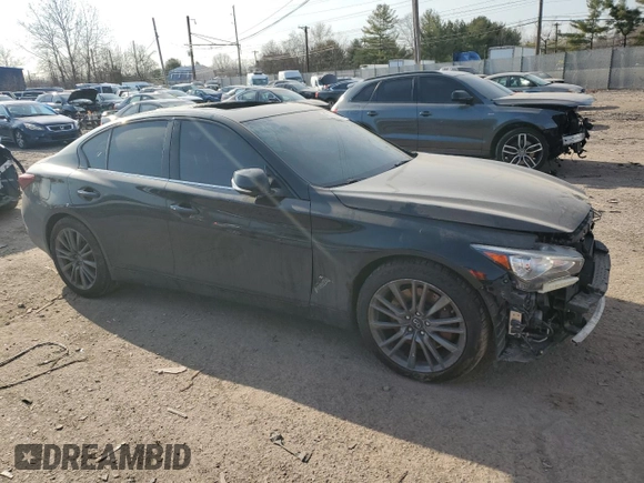 2020 Infiniti Q50 Red Sport 400 with VIN JN1FV7AR9LM660491, listed as a Copart auction lot 48175725 with 39,540 mi miles and Salvage Title. Bid and sale history available at carsss.com. Image 4.