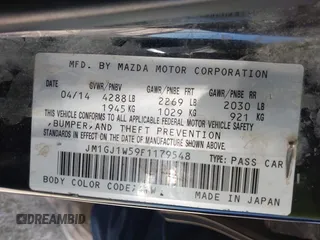 2015 Mazda 6 i Grand Touring with VIN JM1GJ1W59F1179548, listed as a IAAI auction lot 42004860 with 153,532 mi miles and . Bid and sale history available at DreamBid. Image 9.