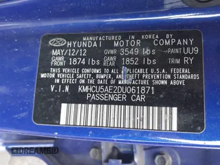 2013 Hyundai Accent SE z VIN KMHCU5AE2DU061871, wystawiony jako IAAI lot #41572034 z przebiegiem 147 924 mil mil oraz . Historia ofert i sprzedaży dostępna na DreamBid. Obrazek 9.