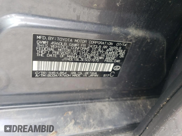 2014 Lexus GS 350 with VIN JTHCE1BL3E5027875, listed as a Copart auction lot 64591735 with 68,045 mi miles and Clean title. Bid and sale history available at DreamBid. Image 12.
