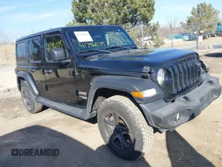 2018 Jeep Wrangler Unlimited Sport z VIN 1C4HJXDG4JW110788, wystawiony jako IAAI lot #41796075 z przebiegiem 69 378 mil mil oraz . Historia ofert i sprzedaży dostępna na DreamBid. Obrazek 1.
