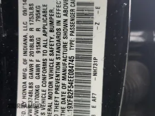 2014 Honda Civic Sedan LX with VIN 19XFB2F54EE084745, listed as a Copart auction lot 44954865 with Not Provided miles and Salvage Title. Bid and sale history available at carsss.com. Image 15.