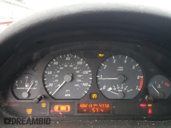 2001 BMW 3 Series 325Ci z VIN WBABN33461JW48543, wystawiony jako Copart lot #58722205 z przebiegiem 188 213 mil mil oraz Szkoda całkowita • Salvage title. Historia ofert i sprzedaży dostępna na DreamBid. Obrazek 9.