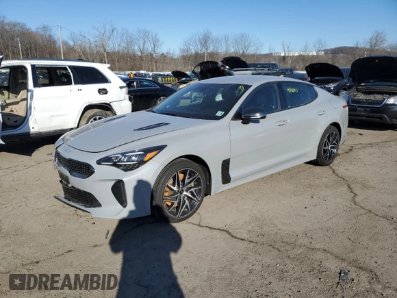 2023 Kia Stinger GT-Line with VIN KNAE35LD7P6134274, listed as a Copart auction lot 47412895 with 34,413 mi miles and Salvage Title. Bid and sale history available at DreamBid. Image 1.