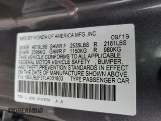 2020 Acura TLX with VIN 19UUB2F37LA001803, listed as a Copart auction lot 63203614 with 0 mi miles and Non Repairable. Bid and sale history available at carsss.com. Image 12.