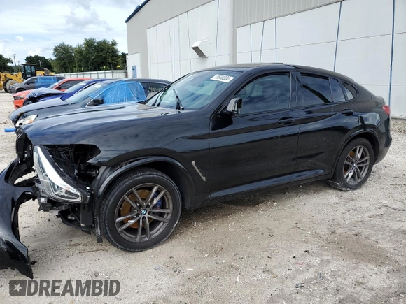 2020 BMW X4 M40i z VIN 5UX2V5C09L9B67302, wystawiony jako Copart lot #70640334 z przebiegiem Nie podano mil oraz Szkoda całkowita • Salvage title. Historia ofert i sprzedaży dostępna na DreamBid. Obrazek 1.